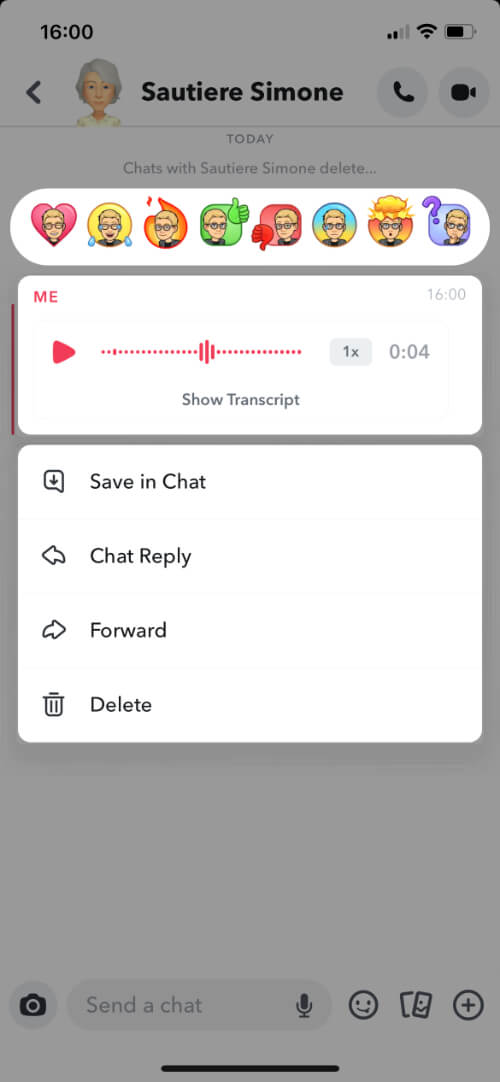 Delete voice message