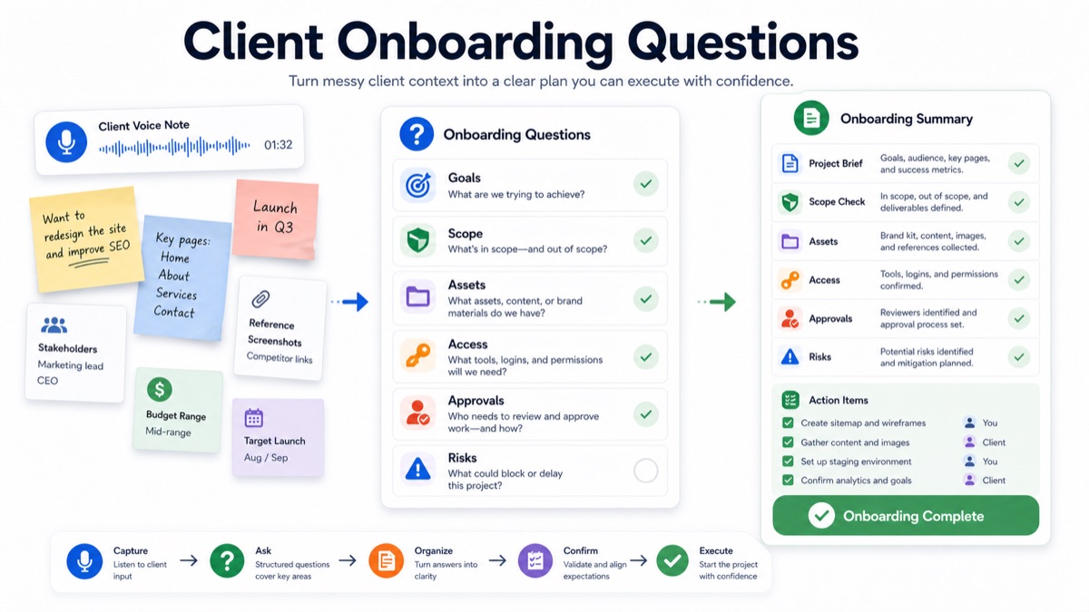 Client Onboarding Questions for Freelancers and Consultants