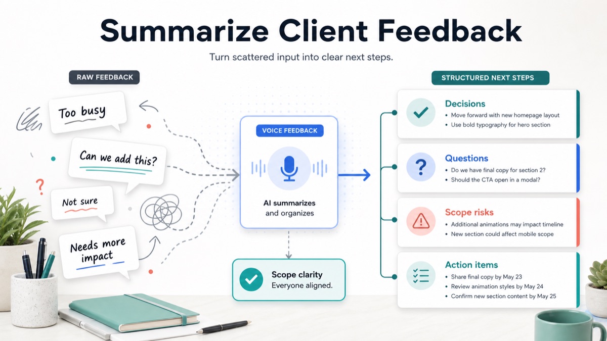 How to Summarize Client Feedback Into Next Steps